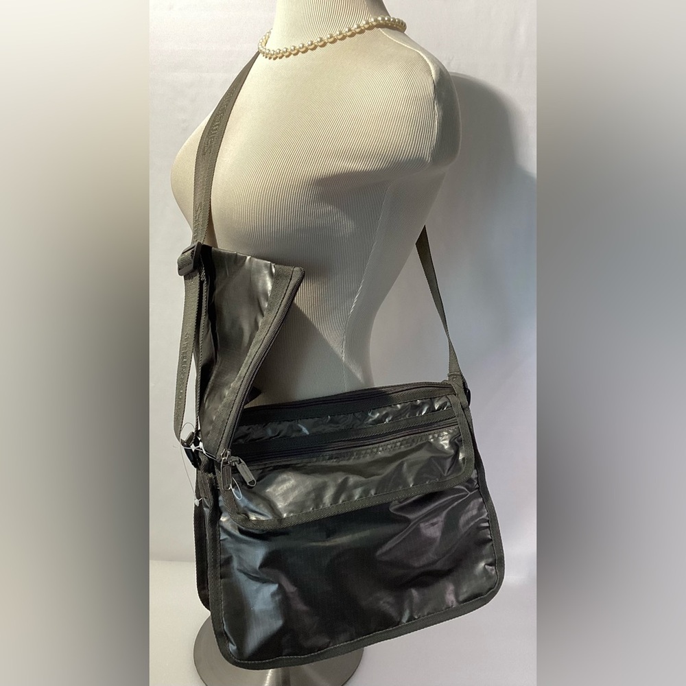 Samsonite Travel Crossbody Bag Nylon Grey Zip Pockets